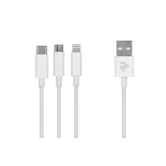უსბ კაბელი 2E USB 3 in 1 Micro/Lightning/Type C, 5V/2.4A, White,1.2m - TechMall.geუსბ კაბელი 2E USB 3 in 1 Micro/Lightning/Type C, 5V/2.4A, White,1.2m - TechMall.ge ,უსბ კაბელი 2E USB 3 in 1 Micro/Lightning/Type C, 5V/2.4A, White,1.2m - TechMall.ge