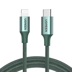 USB კაბელი UGREEN US304 (80564), 87W, MFi, USB-C to Lightning, 1m, Midnight Green - TechMall.geUSB კაბელი UGREEN US304 (80564), 87W, MFi, USB-C to Lightning, 1m, Midnight Green - TechMall.ge ,USB კაბელი UGREEN US304 (80564), 87W, MFi, USB-C to Lightning, 1m, Midnight Green - TechMall.ge