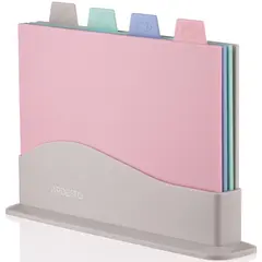 საჭრელი დაფების ნაკრები Ardesto Cutting board set with stand Fresh, 4 pcs, 33,5х23,5х7cm, plastic - TechMall.geსაჭრელი დაფების ნაკრები Ardesto Cutting board set with stand Fresh, 4 pcs, 33,5х23,5х7cm, plastic - TechMall.ge ,საჭრელი დაფების ნაკრები Ardesto Cutting board set with stand Fresh, 4 pcs, 33,5х23,5х7cm, plastic - TechMall.ge