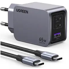 მობილურის დამტენი UGREEN 25871 Nexode Pro, 65W, USB, Type-C, Gray + Type-c Cable 1,5M - TechMall.geმობილურის დამტენი UGREEN 25871 Nexode Pro, 65W, USB, Type-C, Gray + Type-c Cable 1,5M - TechMall.ge ,მობილურის დამტენი UGREEN 25871 Nexode Pro, 65W, USB, Type-C, Gray + Type-c Cable 1,5M - TechMall.ge