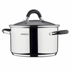 ქვაბი Casserole Ardesto Gemini, glass lid, 3.6 l, gray handles with silicone, stainless steel - TechMall.geქვაბი Casserole Ardesto Gemini, glass lid, 3.6 l, gray handles with silicone, stainless steel - TechMall.ge ,ქვაბი Casserole Ardesto Gemini, glass lid, 3.6 l, gray handles with silicone, stainless steel - TechMall.ge