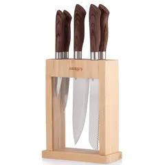 დანების კომპლექტი Ardesto Knives Set with block Midori, 6pcs, stainless steel, plastic, bamboo, brown - TechMall.geდანების კომპლექტი Ardesto Knives Set with block Midori, 6pcs, stainless steel, plastic, bamboo, brown - TechMall.ge ,დანების კომპლექტი Ardesto Knives Set with block Midori, 6pcs, stainless steel, plastic, bamboo, brown - TechMall.ge