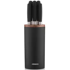 დანების კომპლექტი Ardesto Knives Set with block Gemini, 6pcs, stainless steel, plastic, black - TechMall.geდანების კომპლექტი Ardesto Knives Set with block Gemini, 6pcs, stainless steel, plastic, black - TechMall.ge ,დანების კომპლექტი Ardesto Knives Set with block Gemini, 6pcs, stainless steel, plastic, black - TechMall.ge