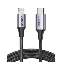 USB კაბელი UGREEN US304 (60761), MFi, Type-C To Lightning, 2m, Black/Gray - TechMall.geUSB კაბელი UGREEN US304 (60761), MFi, Type-C To Lightning, 2m, Black/Gray - TechMall.ge ,USB კაბელი UGREEN US304 (60761), MFi, Type-C To Lightning, 2m, Black/Gray - TechMall.ge