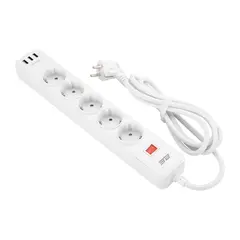 დენის გამანაწილებელი 2Е 2E-SP515M2USBWH, 5 Socket, 3xUSB-A, 2m, Power Strip With Surge Protector, White - TechMall.geდენის გამანაწილებელი 2Е 2E-SP515M2USBWH, 5 Socket, 3xUSB-A, 2m, Power Strip With Surge Protector, White - TechMall.ge ,დენის გამანაწილებელი 2Е 2E-SP515M2USBWH, 5 Socket, 3xUSB-A, 2m, Power Strip With Surge Protector, White - TechMall.ge