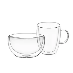 ჭიქები Ardesto Breakfast set double wall borosilicate glass mug 270 ml and bowl 500 ml - TechMall.geჭიქები Ardesto Breakfast set double wall borosilicate glass mug 270 ml and bowl 500 ml - TechMall.ge ,ჭიქები Ardesto Breakfast set double wall borosilicate glass mug 270 ml and bowl 500 ml - TechMall.ge