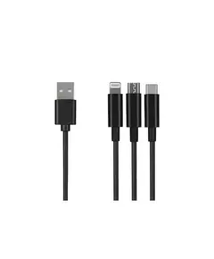 USB cable 2E USB 3 in 1 Micro / Lightning / Type C, 5V / 2.4A, Black, 1.2m - TechMall.geUSB cable 2E USB 3 in 1 Micro / Lightning / Type C, 5V / 2.4A, Black, 1.2m - TechMall.ge ,USB cable 2E USB 3 in 1 Micro / Lightning / Type C, 5V / 2.4A, Black, 1.2m - TechMall.ge