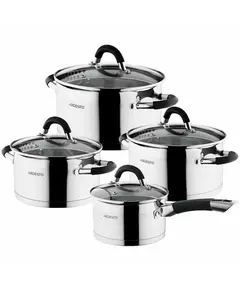 ქვაბების ნაკრები Ardesto Cookware set  Gemini Monza with drain, 8 pcs., Handles with gray silicone, stainless steel - TechMall.geქვაბების ნაკრები Ardesto Cookware set  Gemini Monza with drain, 8 pcs., Handles with gray silicone, stainless steel - TechMall.ge ,ქვაბების ნაკრები Ardesto Cookware set  Gemini Monza with drain, 8 pcs., Handles with gray silicone, stainless steel - TechMall.ge