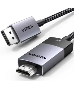 Video cable UGREEN DP115 (80397), 8K, DisplayPort to HDMI, 2m, Grey - TechMall.geVideo cable UGREEN DP115 (80397), 8K, DisplayPort to HDMI, 2m, Grey - TechMall.ge ,Video cable UGREEN DP115 (80397), 8K, DisplayPort to HDMI, 2m, Grey - TechMall.ge