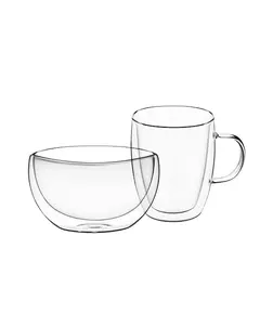 ჭიქები Ardesto Breakfast set double wall borosilicate glass mug 270 ml and bowl 500 ml - TechMall.geჭიქები Ardesto Breakfast set double wall borosilicate glass mug 270 ml and bowl 500 ml - TechMall.ge ,ჭიქები Ardesto Breakfast set double wall borosilicate glass mug 270 ml and bowl 500 ml - TechMall.ge