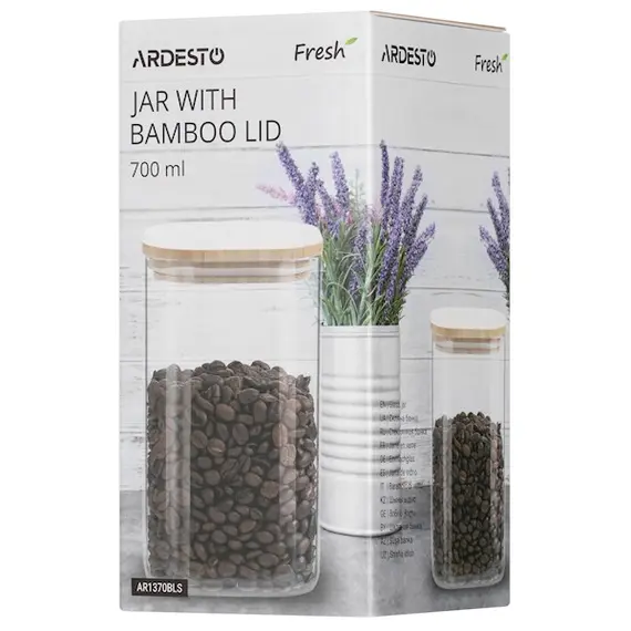 ქილა Ardesto Jar Fresh, 700 ml, square, glass, bamboo, 3 image - TechMall.geქილა Ardesto Jar Fresh, 700 ml, square, glass, bamboo, 3 image - TechMall.ge ,ქილა Ardesto Jar Fresh, 700 ml, square, glass, bamboo, 3 image - TechMall.ge