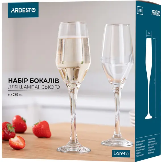 შამპანურის ჭიქები Ardesto Champagne glasses set Loreto 6 pcs, 230 ml, glass, 2 image - TechMall.geშამპანურის ჭიქები Ardesto Champagne glasses set Loreto 6 pcs, 230 ml, glass, 2 image - TechMall.ge ,შამპანურის ჭიქები Ardesto Champagne glasses set Loreto 6 pcs, 230 ml, glass, 2 image - TechMall.ge