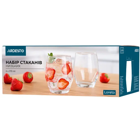 ჭიქების ნაკრები Ardesto Low glasses set Loreto 370 ml, 6 pcs, glass, 2 image - TechMall.geჭიქების ნაკრები Ardesto Low glasses set Loreto 370 ml, 6 pcs, glass, 2 image - TechMall.ge ,ჭიქების ნაკრები Ardesto Low glasses set Loreto 370 ml, 6 pcs, glass, 2 image - TechMall.ge