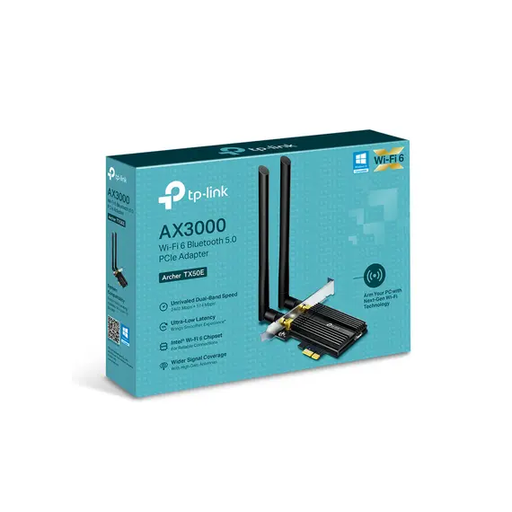 როუტერი Tp-link Archer TX50E AX3000 Wi-Fi 6 Bluetooth 5.0 PCIe Adapter, 2 image - TechMall.geროუტერი Tp-link Archer TX50E AX3000 Wi-Fi 6 Bluetooth 5.0 PCIe Adapter, 2 image - TechMall.ge ,როუტერი Tp-link Archer TX50E AX3000 Wi-Fi 6 Bluetooth 5.0 PCIe Adapter, 2 image - TechMall.ge