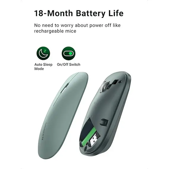 მაუსი UGREEN MU001 (90374) Wireless 2.4G Slim Silent Mouse, 4000DP, Green, 2 image - TechMall.geმაუსი UGREEN MU001 (90374) Wireless 2.4G Slim Silent Mouse, 4000DP, Green, 2 image - TechMall.ge ,მაუსი UGREEN MU001 (90374) Wireless 2.4G Slim Silent Mouse, 4000DP, Green, 2 image - TechMall.ge