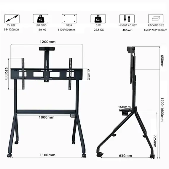 ტელევიზორის საკიდი Allscreen Universal LCD LED TV Bracket R12, With Roller, Size 55”-120”, Black, 2 image - TechMall.geტელევიზორის საკიდი Allscreen Universal LCD LED TV Bracket R12, With Roller, Size 55”-120”, Black, 2 image - TechMall.ge ,ტელევიზორის საკიდი Allscreen Universal LCD LED TV Bracket R12, With Roller, Size 55”-120”, Black, 2 image - TechMall.ge