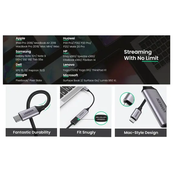 USB ადაპტერი UGREEN 70444 USB Type C to HDMI 2.0 4K@60 Hz Thunderbolt 3 Convertor for MacBook / PC gray, 7 image - TechMall.geUSB ადაპტერი UGREEN 70444 USB Type C to HDMI 2.0 4K@60 Hz Thunderbolt 3 Convertor for MacBook / PC gray, 7 image - TechMall.ge ,USB ადაპტერი UGREEN 70444 USB Type C to HDMI 2.0 4K@60 Hz Thunderbolt 3 Convertor for MacBook / PC gray, 7 image - TechMall.ge