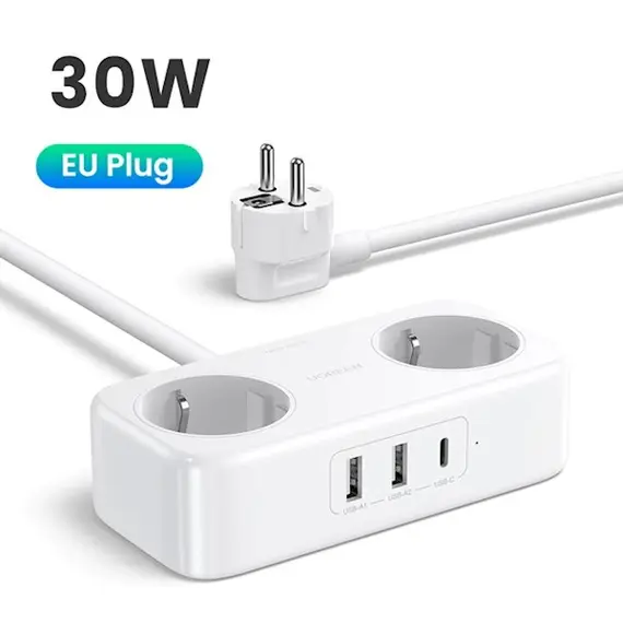 დენის გამანაწილებელი UGREEN CD280 (50683), 30W, 2 Socket, USB-A, USB-C, 1.8m, White, 3 image - TechMall.geდენის გამანაწილებელი UGREEN CD280 (50683), 30W, 2 Socket, USB-A, USB-C, 1.8m, White, 3 image - TechMall.ge ,დენის გამანაწილებელი UGREEN CD280 (50683), 30W, 2 Socket, USB-A, USB-C, 1.8m, White, 3 image - TechMall.ge