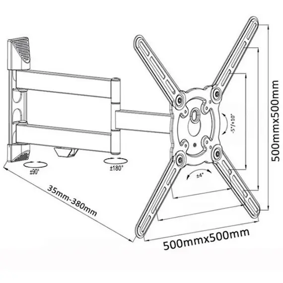 ტელევიზორის საკიდი მოძრავი Allscreen Universal LCD LED TV Bracket  26"-55" CTMC37, 3 image - TechMall.geტელევიზორის საკიდი მოძრავი Allscreen Universal LCD LED TV Bracket  26"-55" CTMC37, 3 image - TechMall.ge ,ტელევიზორის საკიდი მოძრავი Allscreen Universal LCD LED TV Bracket  26"-55" CTMC37, 3 image - TechMall.ge