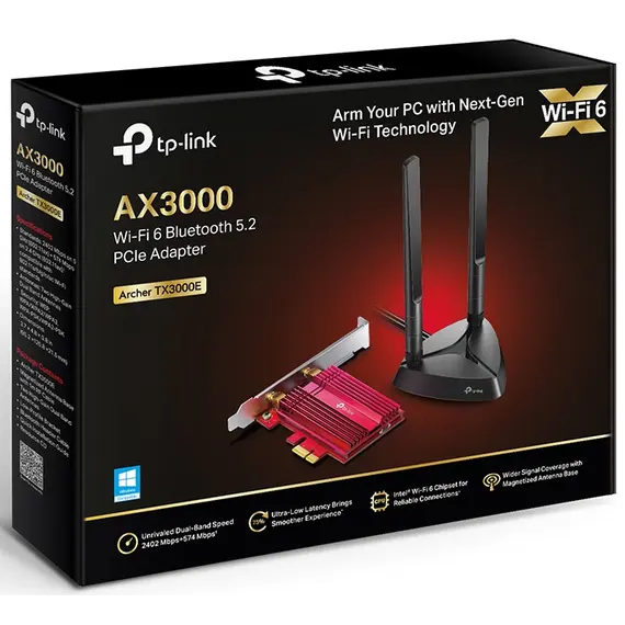 Wi-Fi ადაპტერი TP-Link Archer AX3000E Wi-Fi 6 Bluetooth 5.2 PCIe Adapter, 4 image - TechMall.geWi-Fi ადაპტერი TP-Link Archer AX3000E Wi-Fi 6 Bluetooth 5.2 PCIe Adapter, 4 image - TechMall.ge ,Wi-Fi ადაპტერი TP-Link Archer AX3000E Wi-Fi 6 Bluetooth 5.2 PCIe Adapter, 4 image - TechMall.ge