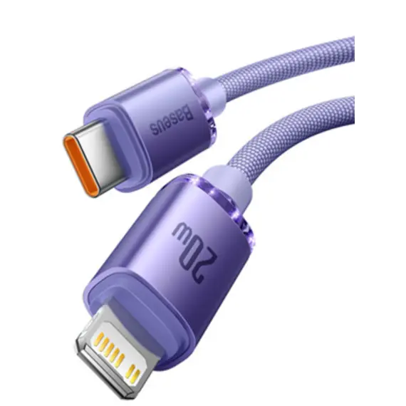 კაბელი Baseus Crystal Shine Series Fast Charging Data Cable Type-C to IP 20W 1.2m CAJY000205, 2 image - TechMall.geკაბელი Baseus Crystal Shine Series Fast Charging Data Cable Type-C to IP 20W 1.2m CAJY000205, 2 image - TechMall.ge ,კაბელი Baseus Crystal Shine Series Fast Charging Data Cable Type-C to IP 20W 1.2m CAJY000205, 2 image - TechMall.ge
