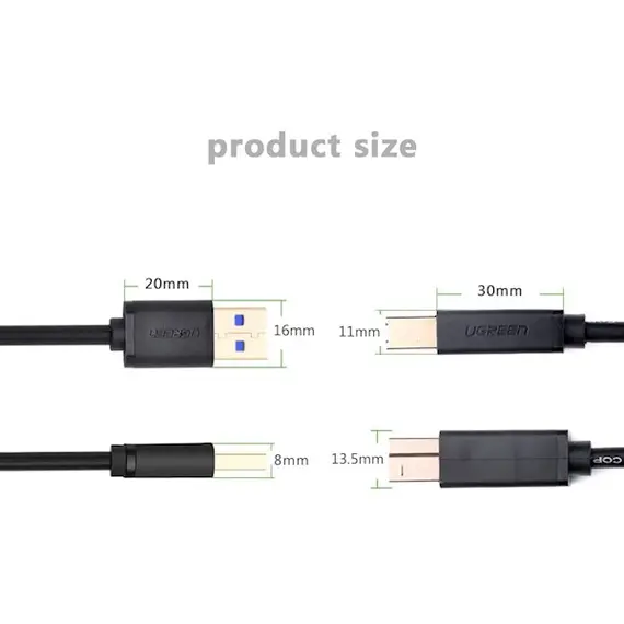 პრინტერის კაბელი UGREEN US210 (10372) USB-B 3.0 Type B to Type A Print Cable 2m (Black), 4 image - TechMall.geპრინტერის კაბელი UGREEN US210 (10372) USB-B 3.0 Type B to Type A Print Cable 2m (Black), 4 image - TechMall.ge ,პრინტერის კაბელი UGREEN US210 (10372) USB-B 3.0 Type B to Type A Print Cable 2m (Black), 4 image - TechMall.ge