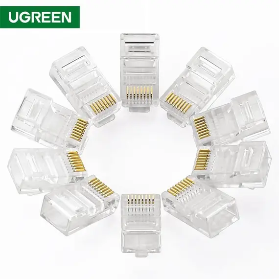ქსელის კაბელის კონექტორი UGREEN NW110 (20329) RJ45 Network Connector for UTP Cat 5, Cat 5e 10pcs - TechMall.geქსელის კაბელის კონექტორი UGREEN NW110 (20329) RJ45 Network Connector for UTP Cat 5, Cat 5e 10pcs - TechMall.ge ,ქსელის კაბელის კონექტორი UGREEN NW110 (20329) RJ45 Network Connector for UTP Cat 5, Cat 5e 10pcs - TechMall.ge