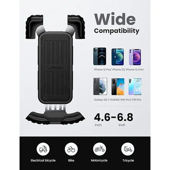მობილურის დამჭერი UGREEN LP494 (60548), Bike Mount Phone Holder, Black, 5 image - TechMall.geმობილურის დამჭერი UGREEN LP494 (60548), Bike Mount Phone Holder, Black, 5 image - TechMall.ge ,მობილურის დამჭერი UGREEN LP494 (60548), Bike Mount Phone Holder, Black, 5 image - TechMall.ge