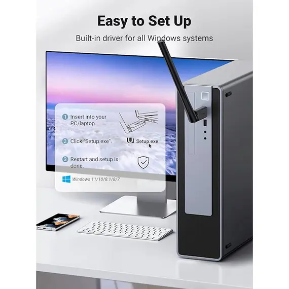 Wi-Fi ადაპტერი UGREEN CM496 (90339), Wifi Adapter, Black, 3 image - TechMall.geWi-Fi ადაპტერი UGREEN CM496 (90339), Wifi Adapter, Black, 3 image - TechMall.ge ,Wi-Fi ადაპტერი UGREEN CM496 (90339), Wifi Adapter, Black, 3 image - TechMall.ge