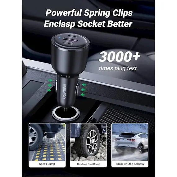 მანქანის დამტენი UGREEN CD239 (20467), 69W, USB, 2xUSB-C, Type-c Black, 3 image - TechMall.geმანქანის დამტენი UGREEN CD239 (20467), 69W, USB, 2xUSB-C, Type-c Black, 3 image - TechMall.ge ,მანქანის დამტენი UGREEN CD239 (20467), 69W, USB, 2xUSB-C, Type-c Black, 3 image - TechMall.ge