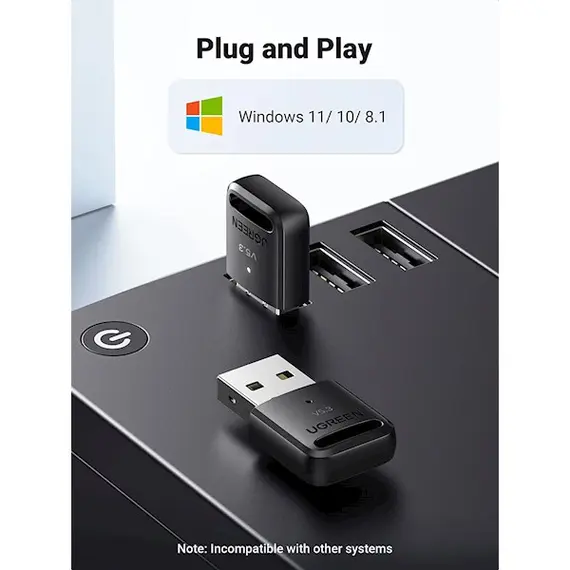 Bluetooth ადაპტერი UGREEN CM591 (90225), USB Bluetooth Adapter, Black, 3 image - TechMall.geBluetooth ადაპტერი UGREEN CM591 (90225), USB Bluetooth Adapter, Black, 3 image - TechMall.ge ,Bluetooth ადაპტერი UGREEN CM591 (90225), USB Bluetooth Adapter, Black, 3 image - TechMall.ge