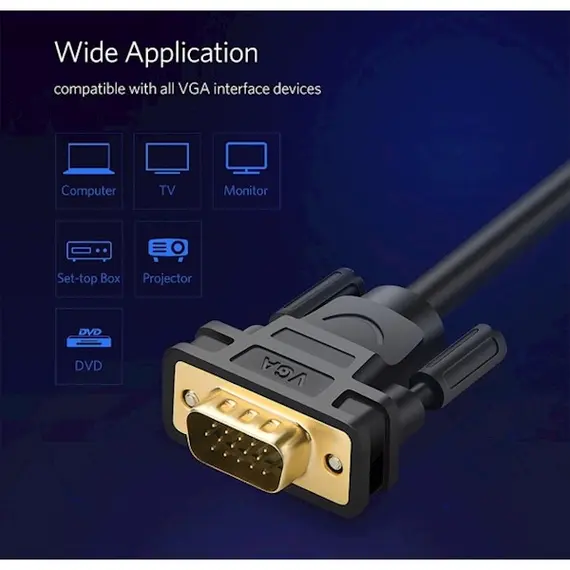 VGA კაბელი UGREEN VG101 (11634) VGA Male to Male Cable 15m (Black), 3 image - TechMall.geVGA კაბელი UGREEN VG101 (11634) VGA Male to Male Cable 15m (Black), 3 image - TechMall.ge ,VGA კაბელი UGREEN VG101 (11634) VGA Male to Male Cable 15m (Black), 3 image - TechMall.ge