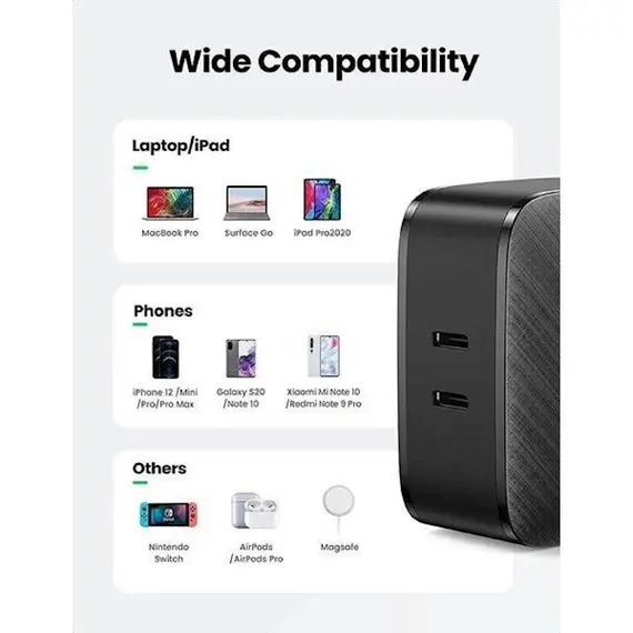 დამტენი UGREEN CD216 (70867), 66W, USB-C, Black, 3 image - TechMall.geდამტენი UGREEN CD216 (70867), 66W, USB-C, Black, 3 image - TechMall.ge ,დამტენი UGREEN CD216 (70867), 66W, USB-C, Black, 3 image - TechMall.ge