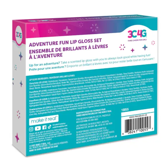 საბავშვო ტუჩსაცხების ნაკრები Make It Real 3C4G Adventure Fun Lip Gloss Set, 4 image - TechMall.geსაბავშვო ტუჩსაცხების ნაკრები Make It Real 3C4G Adventure Fun Lip Gloss Set, 4 image - TechMall.ge ,საბავშვო ტუჩსაცხების ნაკრები Make It Real 3C4G Adventure Fun Lip Gloss Set, 4 image - TechMall.ge