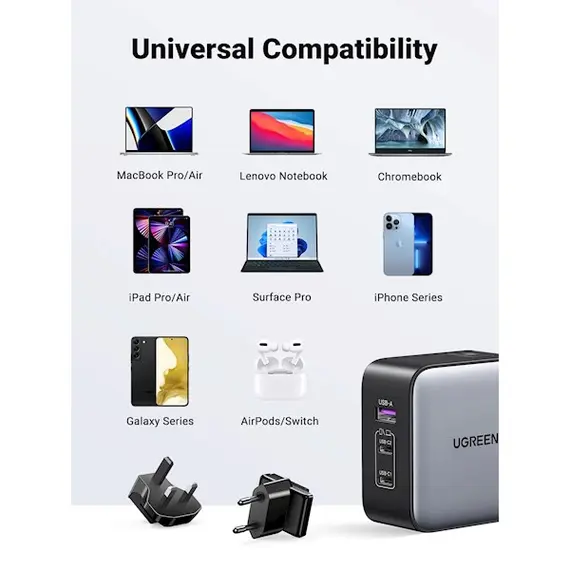 დამტენი UGREEN CD296 (90409), 65W, USB, USB-C, Gray, 3 image - TechMall.geდამტენი UGREEN CD296 (90409), 65W, USB, USB-C, Gray, 3 image - TechMall.ge ,დამტენი UGREEN CD296 (90409), 65W, USB, USB-C, Gray, 3 image - TechMall.ge