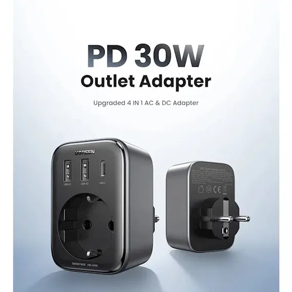 ადაპტერი UGREEN CD314 (90613), 30W, 1 Socket, USB-A, USB-C, Gray, 2 image - TechMall.geადაპტერი UGREEN CD314 (90613), 30W, 1 Socket, USB-A, USB-C, Gray, 2 image - TechMall.ge ,ადაპტერი UGREEN CD314 (90613), 30W, 1 Socket, USB-A, USB-C, Gray, 2 image - TechMall.ge