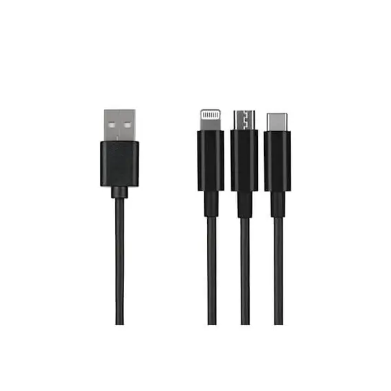 უსბ კაბელი 2E USB 3 in 1 Micro/Lightning/Type C, 5V/2.4A, Black,1.2m - TechMall.geუსბ კაბელი 2E USB 3 in 1 Micro/Lightning/Type C, 5V/2.4A, Black,1.2m - TechMall.ge ,უსბ კაბელი 2E USB 3 in 1 Micro/Lightning/Type C, 5V/2.4A, Black,1.2m - TechMall.ge