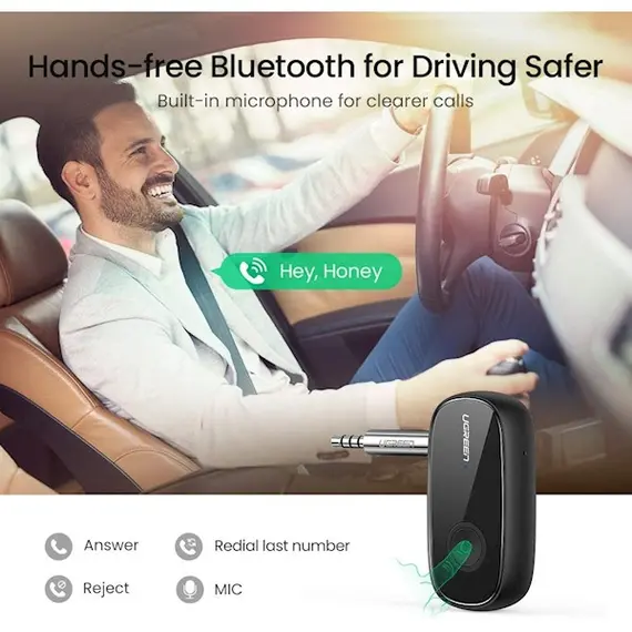 აუდიო ადაპტერი UGREEN CM279 (70304) Bluetooth 5.0 Receiver Audio Adapter APTX with Mic, Black, 4 image - TechMall.geაუდიო ადაპტერი UGREEN CM279 (70304) Bluetooth 5.0 Receiver Audio Adapter APTX with Mic, Black, 4 image - TechMall.ge ,აუდიო ადაპტერი UGREEN CM279 (70304) Bluetooth 5.0 Receiver Audio Adapter APTX with Mic, Black, 4 image - TechMall.ge