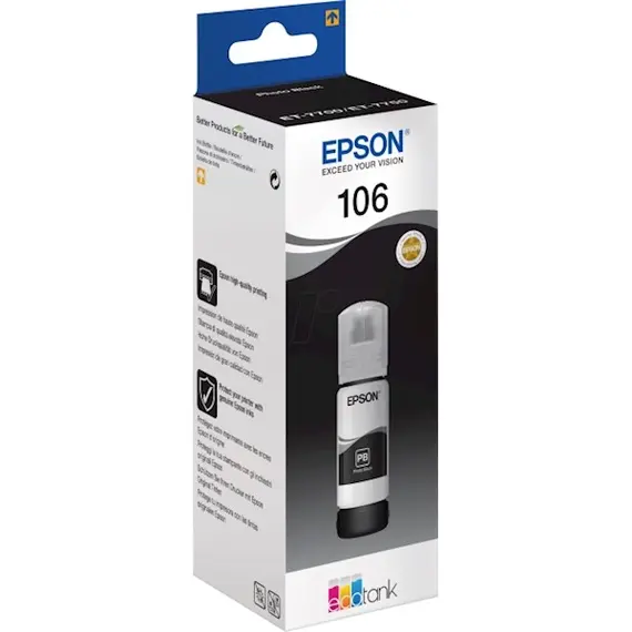 კარტრიჯი EPSON ORIGINAL (C13T00R140) I/C (b) 106 ECOTANK PHOTO BLACK INK BOTTLE L7180, 2 image - TechMall.geკარტრიჯი EPSON ORIGINAL (C13T00R140) I/C (b) 106 ECOTANK PHOTO BLACK INK BOTTLE L7180, 2 image - TechMall.ge ,კარტრიჯი EPSON ORIGINAL (C13T00R140) I/C (b) 106 ECOTANK PHOTO BLACK INK BOTTLE L7180, 2 image - TechMall.ge