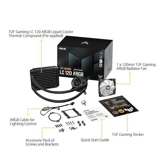 ქულერი TUF LC 120 RGB//AIO COOLER,RGB FAN, AURASYNC, 4 image - TechMall.geქულერი TUF LC 120 RGB//AIO COOLER,RGB FAN, AURASYNC, 4 image - TechMall.ge ,ქულერი TUF LC 120 RGB//AIO COOLER,RGB FAN, AURASYNC, 4 image - TechMall.ge
