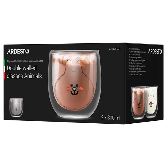 ყავის ჭიქა Ardesto Double wall borosilicate glass mug set Animals, 300 ml, 2 pcs, 3 image - TechMall.geყავის ჭიქა Ardesto Double wall borosilicate glass mug set Animals, 300 ml, 2 pcs, 3 image - TechMall.ge ,ყავის ჭიქა Ardesto Double wall borosilicate glass mug set Animals, 300 ml, 2 pcs, 3 image - TechMall.ge