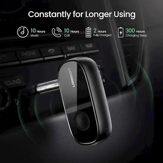 აუდიო ადაპტერი UGREEN CM279 (70304) Bluetooth 5.0 Receiver Audio Adapter APTX with Mic, Black, 2 image - TechMall.geაუდიო ადაპტერი UGREEN CM279 (70304) Bluetooth 5.0 Receiver Audio Adapter APTX with Mic, Black, 2 image - TechMall.ge ,აუდიო ადაპტერი UGREEN CM279 (70304) Bluetooth 5.0 Receiver Audio Adapter APTX with Mic, Black, 2 image - TechMall.ge