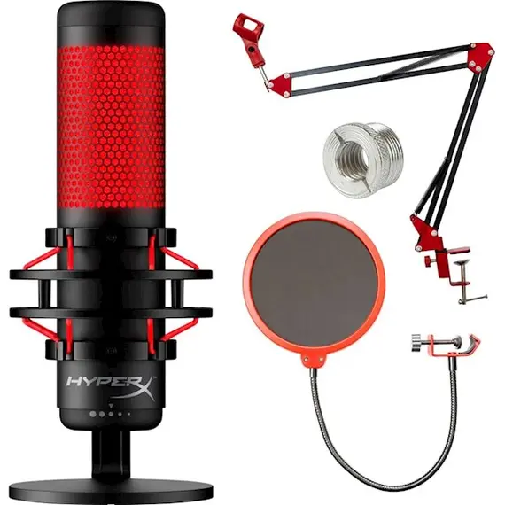 მიკროფონი HyperX 4P5P6AA QuadCast, Microphone, USB, 3.5mm, Black/Red, 5 image - TechMall.geმიკროფონი HyperX 4P5P6AA QuadCast, Microphone, USB, 3.5mm, Black/Red, 5 image - TechMall.ge ,მიკროფონი HyperX 4P5P6AA QuadCast, Microphone, USB, 3.5mm, Black/Red, 5 image - TechMall.ge