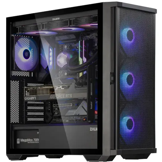 პროცესორის ქეისი Zalman Computer case Z10 PLUS BLACK, without PSU, 2xUSB3.0, 1xUSB Type-C, 3x140mm ARGB fans, 1x120mm ARGB fans, TG Side Panel, EATX, Black, 4 image - TechMall.geპროცესორის ქეისი Zalman Computer case Z10 PLUS BLACK, without PSU, 2xUSB3.0, 1xUSB Type-C, 3x140mm ARGB fans, 1x120mm ARGB fans, TG Side Panel, EATX, Black, 4 image - TechMall.ge ,პროცესორის ქეისი Zalman Computer case Z10 PLUS BLACK, without PSU, 2xUSB3.0, 1xUSB Type-C, 3x140mm ARGB fans, 1x120mm ARGB fans, TG Side Panel, EATX, Black, 4 image - TechMall.ge