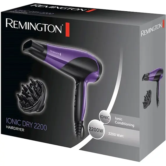 Hair dryer Remington D3190 2200W Hair Dryer Black/Purple, 3 image - TechMall.geHair dryer Remington D3190 2200W Hair Dryer Black/Purple, 3 image - TechMall.ge ,Hair dryer Remington D3190 2200W Hair Dryer Black/Purple, 3 image - TechMall.ge