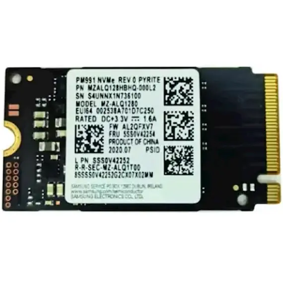 მყარი დისკი Samsung PM991 M.2 NVMe 128GB SSD MZ-ALQ1280 (2242 Form Factor !!!) From V50s, 2 image - TechMall.geმყარი დისკი Samsung PM991 M.2 NVMe 128GB SSD MZ-ALQ1280 (2242 Form Factor !!!) From V50s, 2 image - TechMall.ge ,მყარი დისკი Samsung PM991 M.2 NVMe 128GB SSD MZ-ALQ1280 (2242 Form Factor !!!) From V50s, 2 image - TechMall.ge