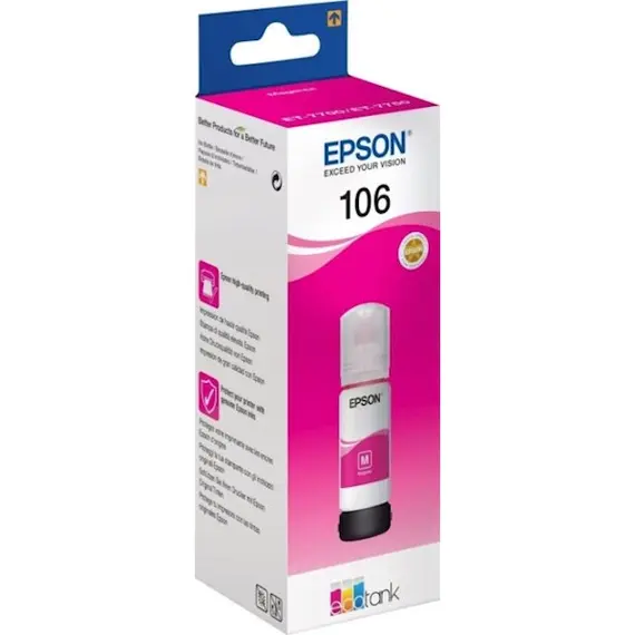 კარტრიჯი EPSON ORIGINAL (C13T00R340) I/C (m) 106 ECOTANK MAGENTA INK BOTTLE L7180, 3 image - TechMall.geკარტრიჯი EPSON ORIGINAL (C13T00R340) I/C (m) 106 ECOTANK MAGENTA INK BOTTLE L7180, 3 image - TechMall.ge ,კარტრიჯი EPSON ORIGINAL (C13T00R340) I/C (m) 106 ECOTANK MAGENTA INK BOTTLE L7180, 3 image - TechMall.ge