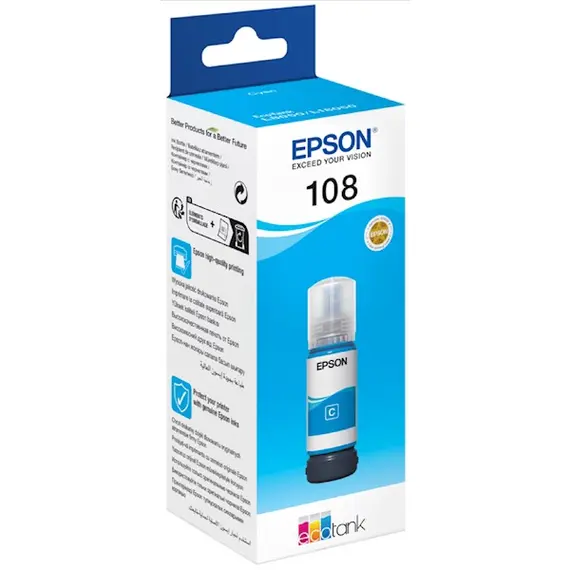 კარტრიჯის მელანი Epson 108 C13T09C24A, 7200P, Ink Cartridge, Cyan, 2 image - TechMall.geკარტრიჯის მელანი Epson 108 C13T09C24A, 7200P, Ink Cartridge, Cyan, 2 image - TechMall.ge ,კარტრიჯის მელანი Epson 108 C13T09C24A, 7200P, Ink Cartridge, Cyan, 2 image - TechMall.ge