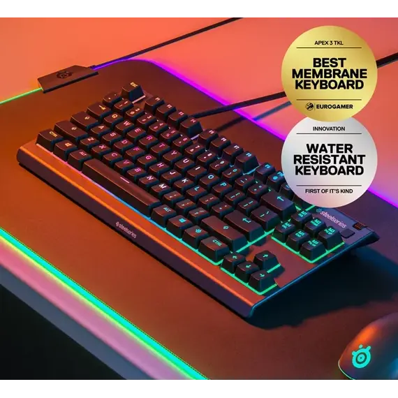 კლავიატურა SteelSeries Gaming keyboard Apex 3 TKL USB Black, 2 image - TechMall.geკლავიატურა SteelSeries Gaming keyboard Apex 3 TKL USB Black, 2 image - TechMall.ge ,კლავიატურა SteelSeries Gaming keyboard Apex 3 TKL USB Black, 2 image - TechMall.ge