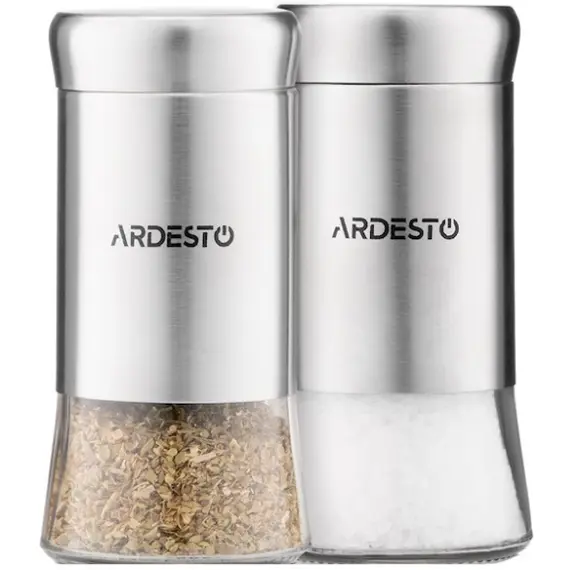 სამარილე და საპილპილე Ardesto Spices Shakers Set Gemini, 2 pcs, stainless steel, glass - TechMall.geსამარილე და საპილპილე Ardesto Spices Shakers Set Gemini, 2 pcs, stainless steel, glass - TechMall.ge ,სამარილე და საპილპილე Ardesto Spices Shakers Set Gemini, 2 pcs, stainless steel, glass - TechMall.ge